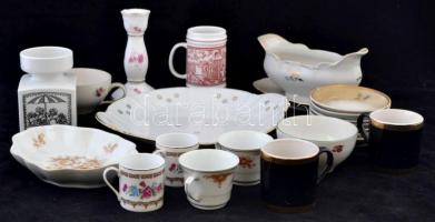 Porcelán tétel közte néhány kis lepattanással, összesen: 18 db