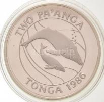 Tonga 1986. 2P Ag "Hosszúszárnyú bálna" T:PP 
Tonga 1986. 2 Pa'anga Ag "Humpbac...