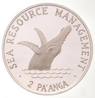 Tonga 1980. 2P Ag "Tengeri erőforrások - Hosszúszárnyú bálna" T:PP fo., felületi karc
Ton...