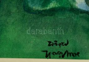 Zsögödi jelzéssel: Akt háttal. Akvarell, papír, 22×32 cm