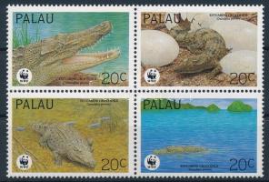 WWF: Krokodil sor 4 db FDC-n + négyestömb WWF: Crocodile set on 4 FDC + block of 4