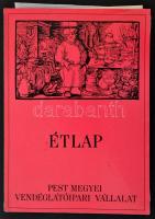 1969-1979 7 db különböző étlap, többek közt: Pest Megyei Vendéglátóipari Vállalat, Utasellátó, Márvá...