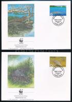 WWF: Crocodile set on 4 FDC + block of 4 WWF: Krokodil sor 4 db FDC-n + négyestömb