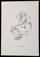 18 művész 48 rajz. Budapest, 1942, Unitas. Kiadói papírmappa. A fedelet Sugár István tervezte. Dedik...