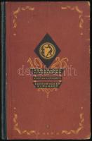 1926 Nyomdász-évkönyv. - Almanahul Tipografilor - Buchdrucker-Almanach 1926. Szerkeszti és kiadja: Krizsó Kálmán (Coloman Krizsó), Kolozsvár (Cluj.) Temesvár (Timisoara), 1926, Helicon, 208 p. + 16 t.+ 8 p. (betűminták). Gazdagon illusztrálva. Kiadói színes illusztrált félvászon-kötés, kijáró elülső szennylappal, kissé kopott borítóval, intézményi bélyegzővel, magyar, román és német nyelven, jó állapotban. A kötéstervet és a könyvdíszeket Kner Albert (1899-1976) készítette. Kner Albert ex libris-szével. "Kner Imre szakkönyvtárából A Magyar Iparművészeti Főiskola Könyvtárának Különgyűjteménye" címkével. / 1926 Typographer Almanah. Edited by Coloman Krizsó, Cluj. Timisoara, 1926, Helicon. Half-linen-binding, with a little bit worn cover, and first smear-sheet is coming out.  With the label of From Imre Kner Library. With ex libris Albert Kner.