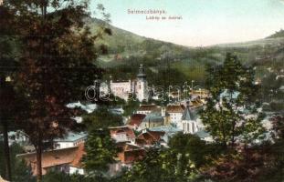 Selmecbánya, Banská Stiavnica; látkép az Óvárral. Joerges 1910. / panorama view