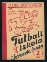 Pálfai János: Futball iskola. I. rész: Labdakezelés (technika.) Rajzolta: Komoróczy Lajos. Rajzos Sportkönyvtár. Bp., (1944), Szerzői kiadás, (Hungária-ny.), 95 p. Kiadói papírkötés. Jó állapotban.