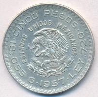 Mexikó 1957. 5P Ag "Az alkotmány 100. évfordulója" T:1-
Mexico 1957. 5 Pesos Ag "100...