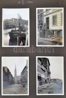 cca 1930 Egy német utazás képei. Több, mint 150 kép, közte sok mozgalmas városkép albumban. / German town view photos