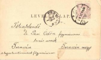 1899 Budapest X. Kőbánya, régi és új Római katolikus templom, Art Nouveau, floral. Kiadja Merendiák ...