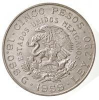 Mexikó 1959. 5P Ag "Carranza születésének 100. évfordulója" T:1-
Mexico 1959. 5 Pesos Ag ...