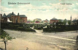 Debrecen, Vasúti indóház, vasútállomás, tér (Rb)