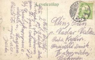 Debrecen, Ferenc József út, Hungária kávéház, villamos