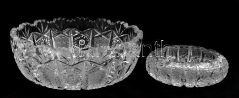 Csiszolt hibátlan ólokristály tétel: hamuzó, kínálótál ( 2db), összesen: 3 db, d: 11 és21 cm, 22×15 ...