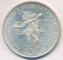 Mexikó 1968. 25P Ag Olimpia T:1-,2 Mexico 1968. 25 Pesos Ag Olympiad C:AU,XF Krause KM#479.1
