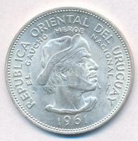 Uruguay 1961. 10P Ag T:1- felszíni karc Uruguay 1961. 10 Peso Ag C:AU surface scratch Krause KM#43