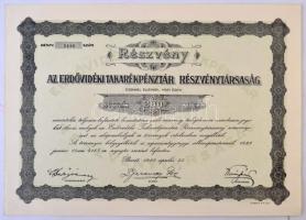 Barót 1929. Az Erdővidéki Takarékpénztár Részvénytársaság részvénye 200L-ről T:I-