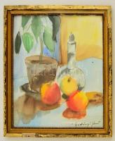 Gadányi jelzéssel: Asztali csendélet. Akvarell, papír, üvegezett keretben, 37×33 cm