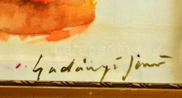 Gadányi jelzéssel: Asztali csendélet. Akvarell, papír, üvegezett keretben, 37×33 cm