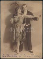 cca 1920 Eve Charlotte és Louis Charles színészeket ábrázoló jelzett fotográfiák. 3 db / cca 1920 Eve Charlotte and Louis Charles actors 3 photos. 16x22 cm