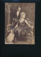cca 1920 Eve Charlotte és Louis Charles színészeket ábrázoló jelzett fotográfiák. 3 db / cca 1920 Ev...