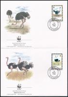 WWF North African ostrich set on 4 FDC WWF: Észak-afrikai strucc sor 4 db FDC-n