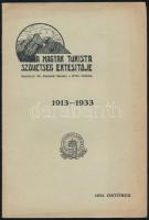 Vegyes könyvtétel, 2 db: A Magyar Turista Egyesület alapszabályai. Bp.,1922, "Élet", 24 p. Kiadói papírkötés. A Magyar Turista Szövetség értesítője. 1933. október. Szerk.: Dr. Dobiecki Sándor. Bp., 1933, ifj. Kellner Ernő, 16 p. Kiadói papírkötés.