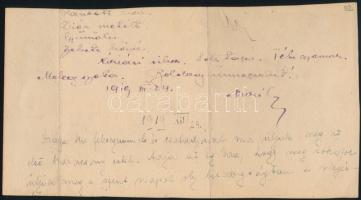 1919 Wilhelm Backhaus (1884-1969) zeneszerző és zongoraművész saját kézzel írt sorai és kottarészlet...