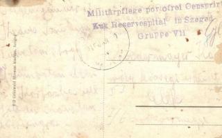 Szeged, Felső állami leányiskola. Grünwald Herman kiadása / + K.u.K. Reservespital in Szeged Gruppe ...