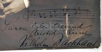 1915 Wilhelm Backhaus (1884-1969) zeneszerző és zongoraművész saját kézzel írt sorai és kottarészlet...