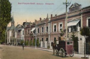 Pöstyénfürdő, Bad Piestany; Királysor, Király Villa, hintó. Weinreb Adolf kiadása / Königszeile / street view with chariot and villa (EK)