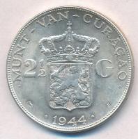 Curacao 1944. 2 1/2G Ag "Wilhelmina" T:2 
Curacao 1944. 2 1/2 Gulden Ag "Wilhelmina&...