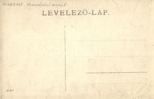 1916 Budapest, IV. Károly koronázási menete az Andrássy és Bajcsy Zsilinszky út  sarkán. Békei Ödön ...