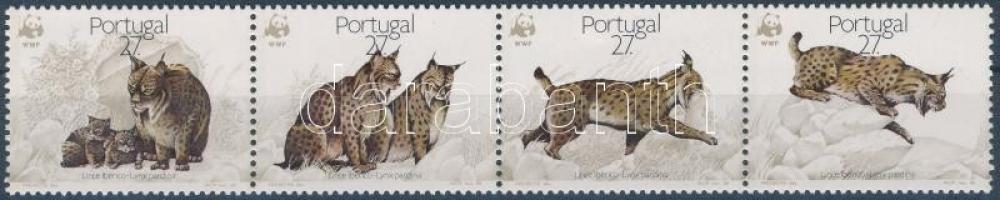 WWF: Ibériai hiúz sor négyescsíkban, WWF Iberian lynx set stripe of 4