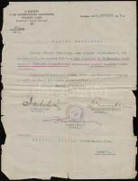 1925 A Bp-i M. kir. Államrendőrság tisztikarának Athlétikai Clubja elismerő oklevele rendőr-kapitányok aláírásával