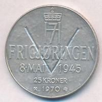 Norvégia 1970. 25K Ag "V. Olaf / A felszabadulás 25. évfordulója" T:1-
Norway 1970. 25 Kr...