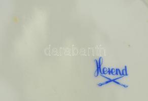 Herendi virágmintás porcelán váza, kézzel festett, jelzett, szájánál hajszálrepedéssel, m: 32,5 cm