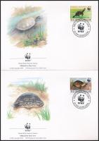 WWF Mocsári teknős sor 4 FDC-n + 2 pár, WWF Swamp turtle set 4 FDC + 2 pairs