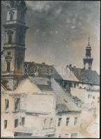 A lebombázott Sopron, 3 db fotómásolat, foltosak, 18x13 cm
