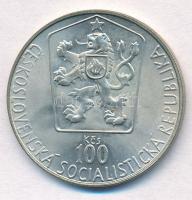 Csehszlovákia 1985. 100K Ag "Jégkorong bajnokság" T:1- 
Czechoslovakia 1985. 100 Korun Ag...