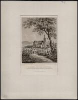 cca 1863 Ludwig Rohbock (1820-1883): Szent Mihály temploma Sopronban, acélmetszet, papír, 19x13 cm