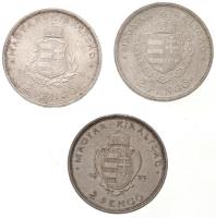 1935. 2P Ag "Pázmány" + 2P Ag "Rákóczi" + 1936. 2P Ag "Liszt Ferenc" T...
