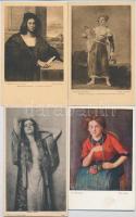 6 db régi művészlap, közte orosz is / 6 pre-1945 art postcards, among them Russian ones, Goya, Piombo, Juszkó