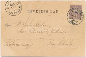 Gyöngyös, látkép, Kertész-féle ház, új izraelita templom, zsinagóga. Máthé Sándor Ede kiadása. flora...