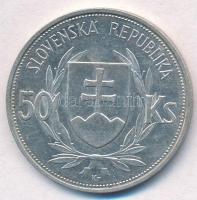 Szlovákia 1944. 50K Ag "Függetlenség 5. évfordulója" T:1- Slovakia 1944. 50 Korun Ag "...