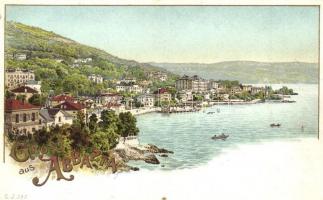 Abbazia, látkép / panorama. Art Nouveau litho (b)