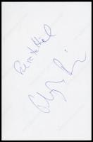 Oberfrank Pál (1964-) színművész aláírása az őt ábrázoló képen