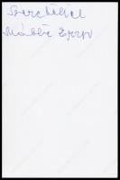 Máthé Erzsi (1927-) színművésznő aláírása az őt ábrázoló képen