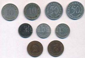 Német Birodalom 1875E 5pf Cu-Ni + 10pf Cu-Ni + 1876A 2pf Cu + 1890G 10pf Cu-Ni + 1895F 5pf Cu-Ni + 1...