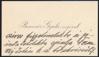 1912 Benczúr Gyula (1844-1920) saját kézzel írt sorai és aláírása Paczka Ferenc (1856-1925) festőműv...